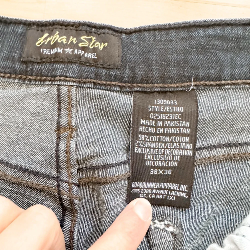 Men's Urban‎ Star Relaxed Straight Leg Denim Jeans Dark Wash 36 x 36